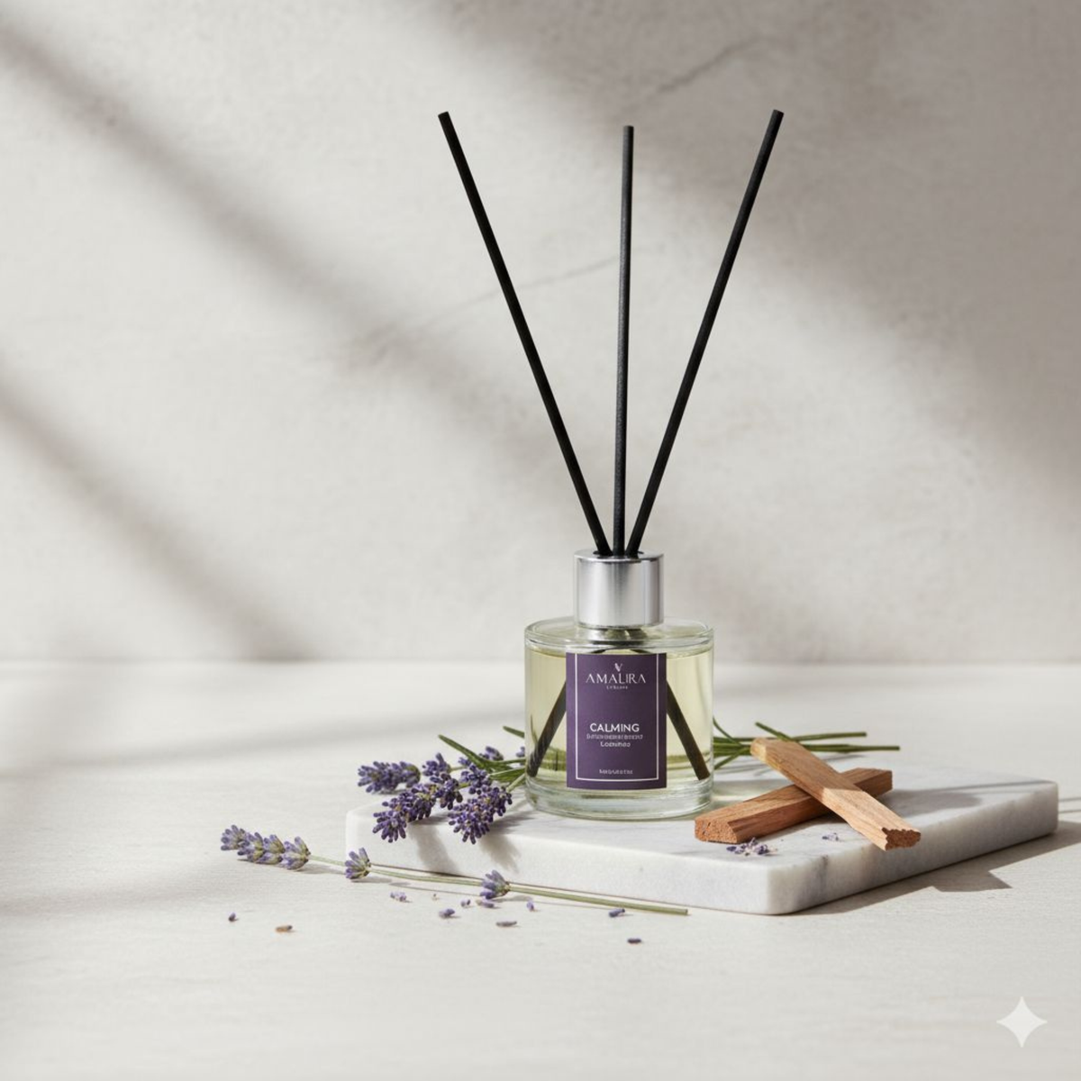 Calming - Luxury Mini Reed Diffuser | Sandalwood, Amber & Lavender | 5 ...