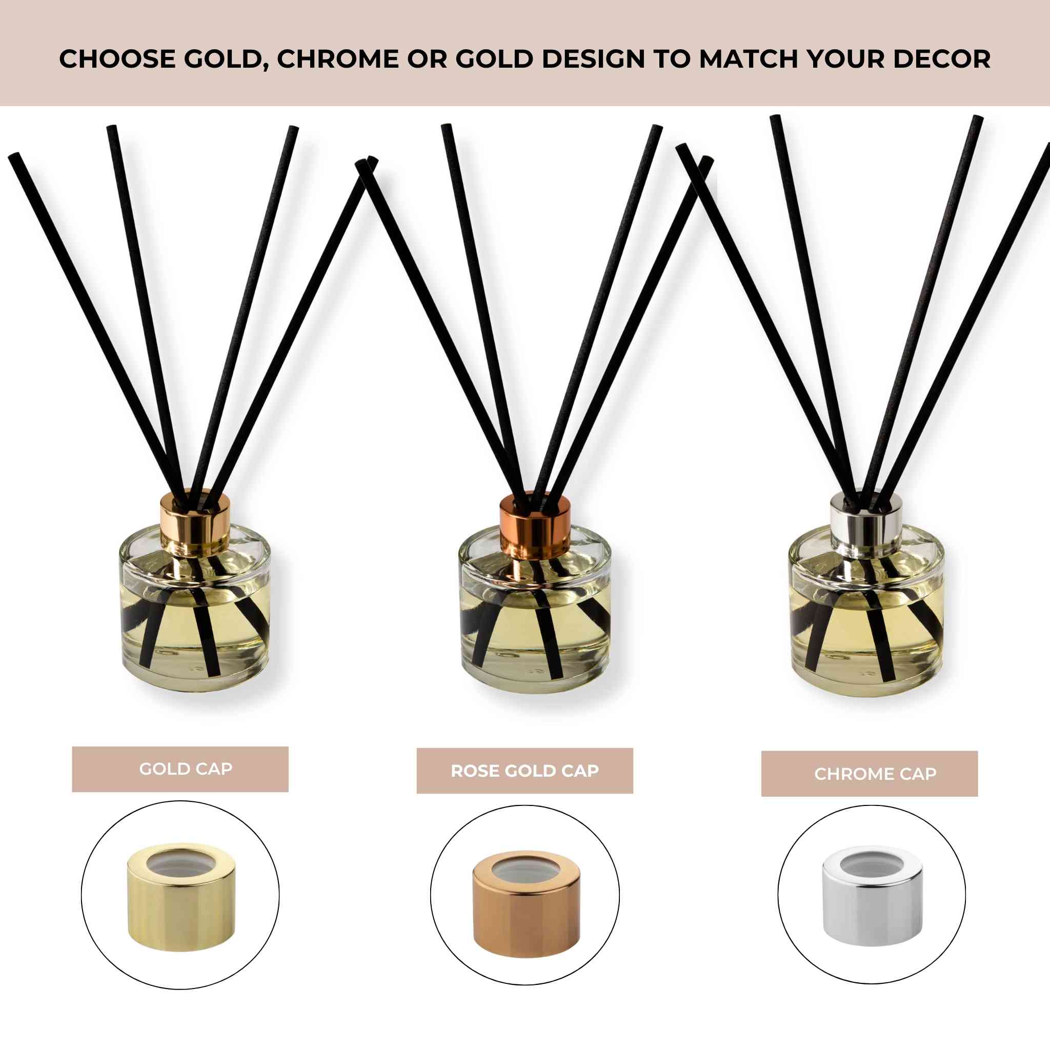 three cap colour of ignite reed diffuser