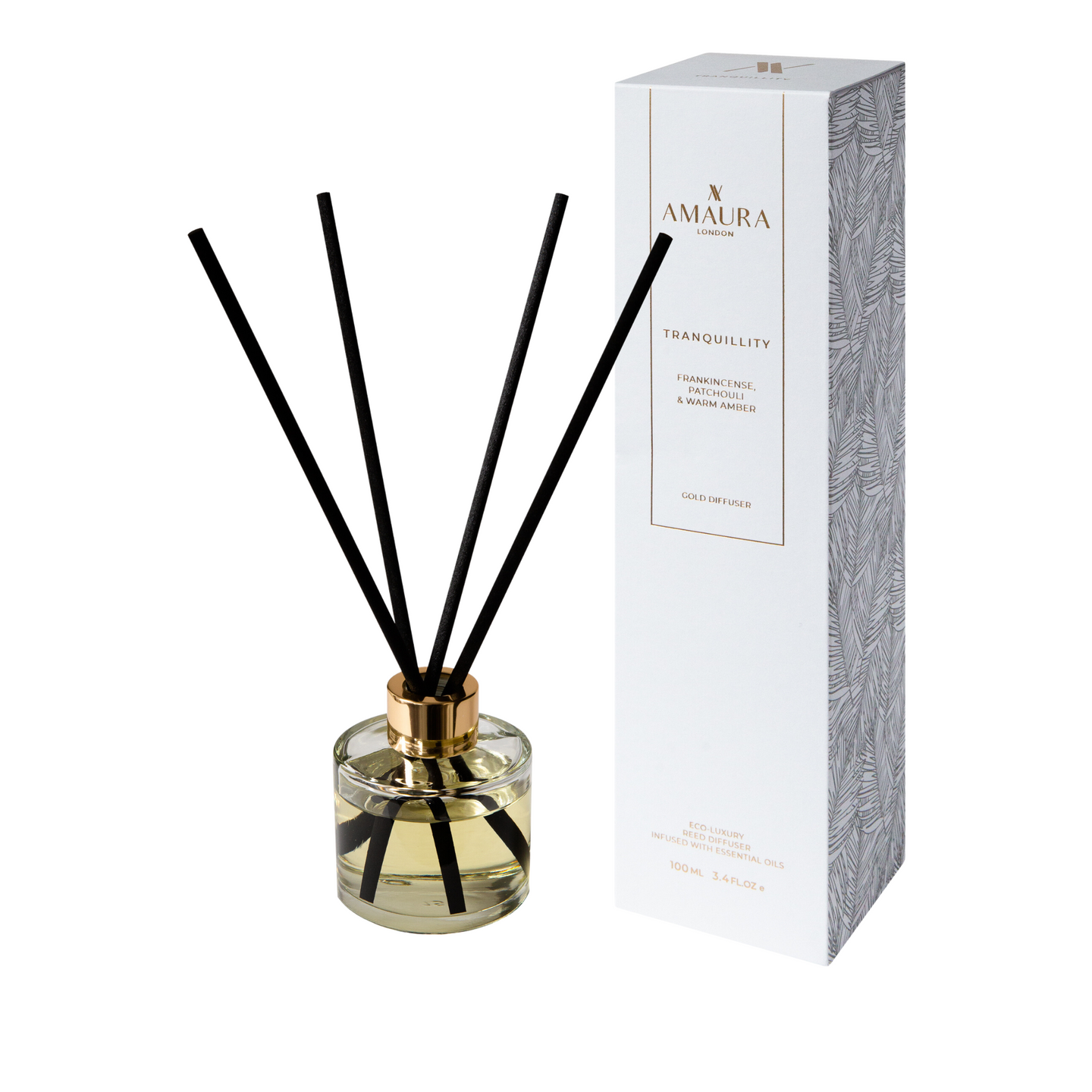 Tranquillity | Frankincense, Patchouli & Warm Amber | Eco Luxury Reed Diffuser